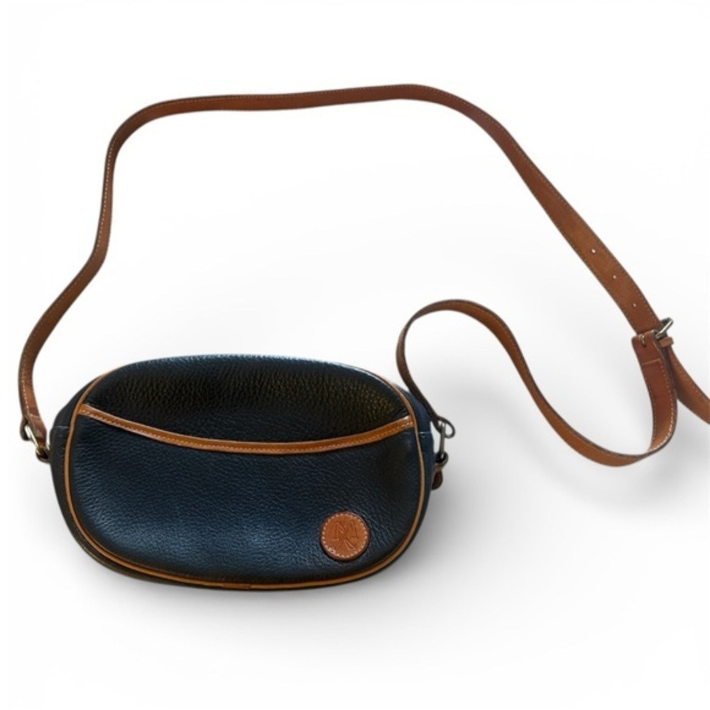 Mikelly | vintage made in Canada leather crossbody bag brown navy/black everyday